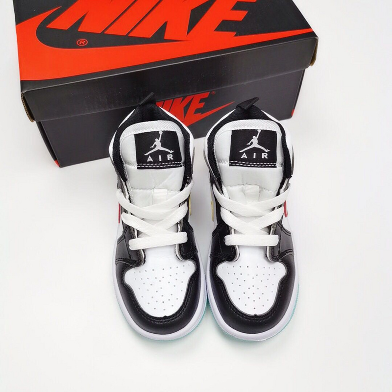 Jordan Air Jordan Air Jordan 1 MID Super Meng Children_s Shoes Official Limited Collars AJ1 help small sneakers code 24 --- 35-7a38db73